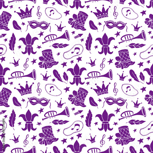 Mardi Gras seamless pattern