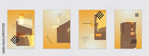 Set of artistic abstract universal card templates