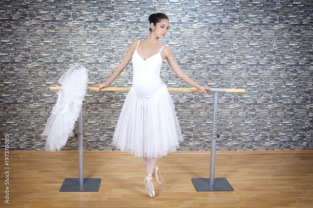 Naklejka premium Pregnant Ballerina in Dance