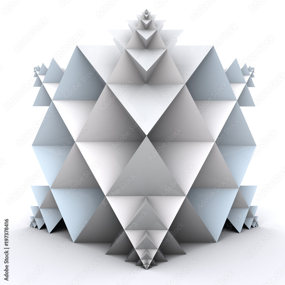 Obraz premium 3D illustration of abstract triangular shapes 