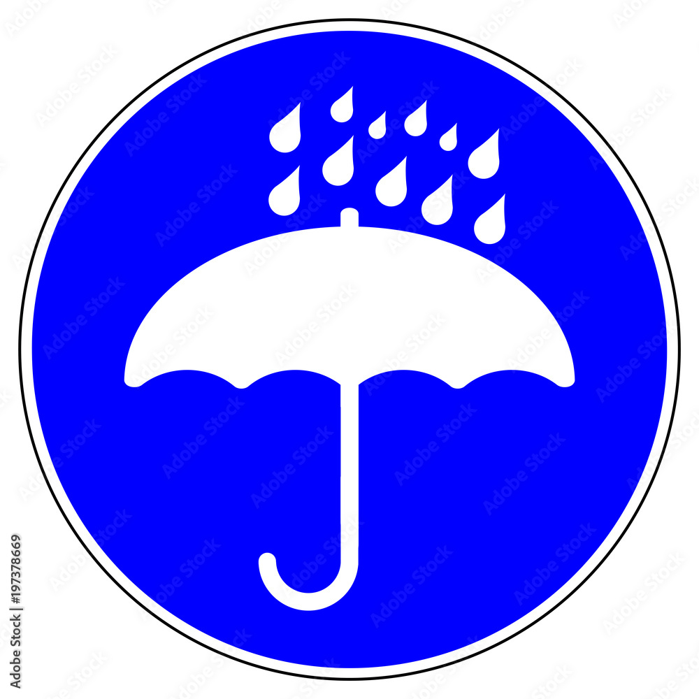 shas538 SignHealthAndSafety shas - German / Gebotszeichen: Regenschirm / vor  Nässe schützen / Feuchtigkeit - english / mandatory action sign: umbrella /  protect material from humidity - keep dry g5930 Stock Illustration | Adobe  Stock
