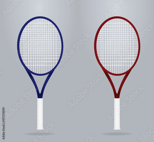 Blue and red tennis racket. vector illustration