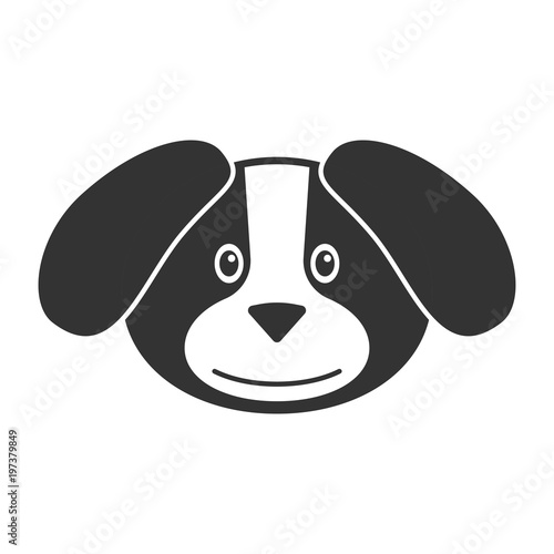 Vector image of a cartoon dog on a white background. Contour illustration for logo or icon