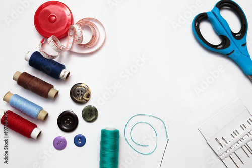version of a modern still life set for sewing