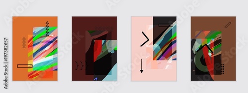Set of artistic abstract universal card templates