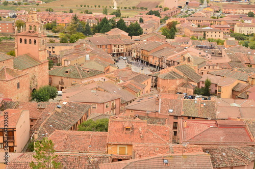 Aerial Views Of The Town Of Ayllon Cradle Of The Red Villages In addition Of Beautiful Medieval Town In Segovia. Architecture Landscapes Travel Rural Environment. October 21, 2017. Ayllon Spain.