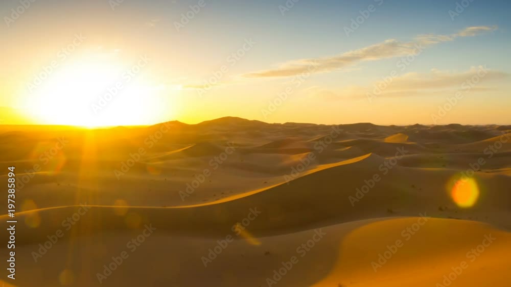 Sunrise in arabian dunes of Morocco timelapse Sunrise in arabian dunes of Morocco timelapse