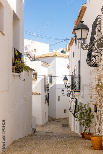 View to beautiful old town street in Altea  Spain
