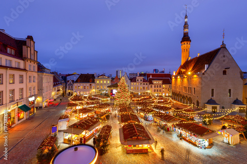 Tallinn. Town Hall Square at Christmas.