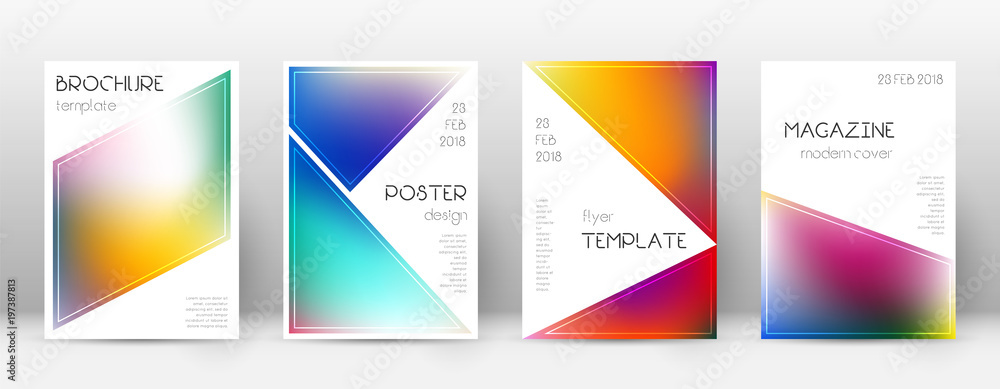Flyer layout. Triangle incredible template for Brochure, Annual Report, Magazine, Poster, Corporate Presentation, Portfolio, Flyer. Beautiful bright cover page.