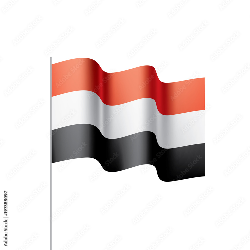 Yemeni flag, vector illustration Yemeni flag, vector illustration