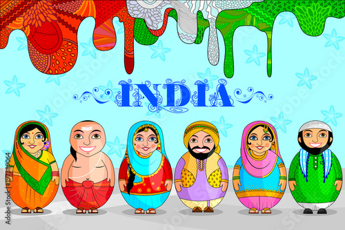 Nested Doll Indian couple representing diverse culture from different States