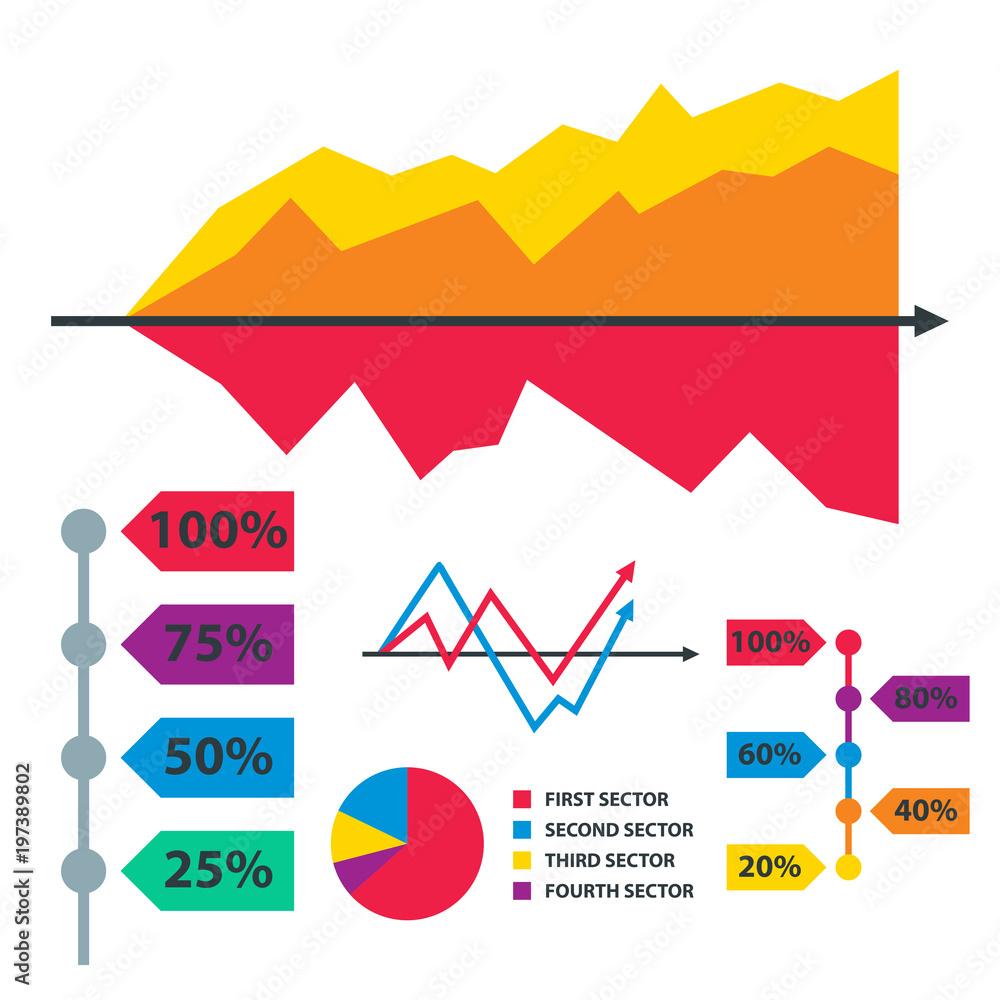 Diagram chart graph elements vector business infographic flow sheet