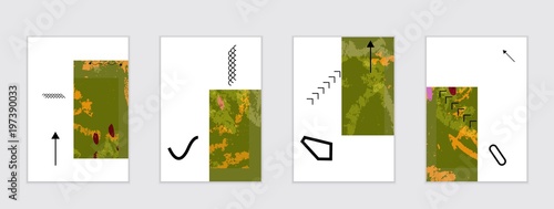 Set of artistic abstract universal card templates