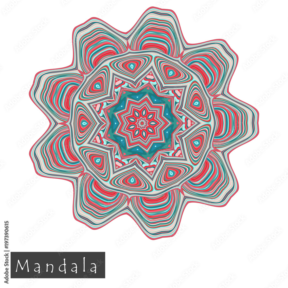 Made of thin lines detailed mandala.