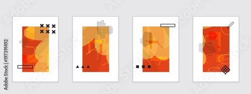Set of artistic abstract universal card templates