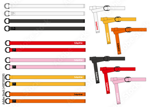 Ring Belt fashion flat technical drawing template