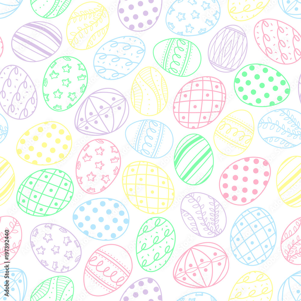 Easter eggs in pastel outline. Easter eggs in pastel outline.