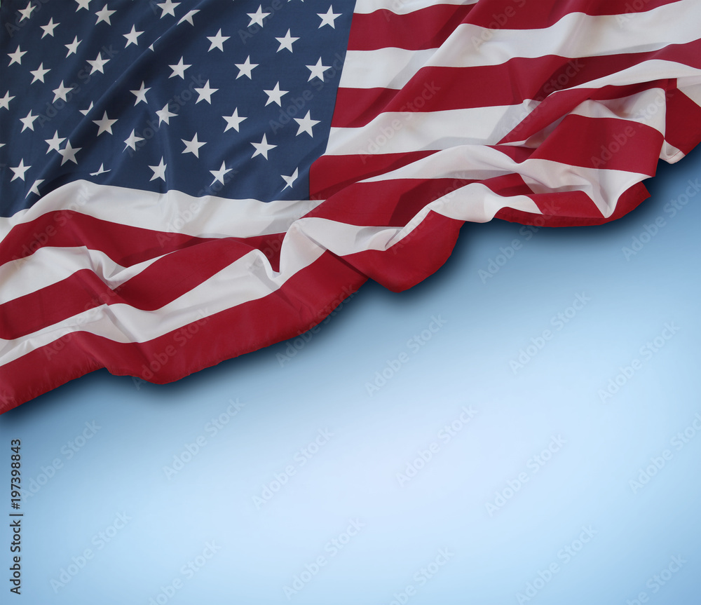 Obraz premium American flag on blue