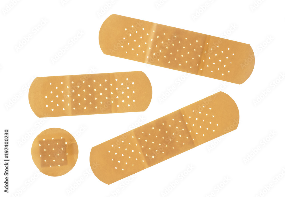Medical adhesive plasters on a white background Medical adhesive plasters on a white background
