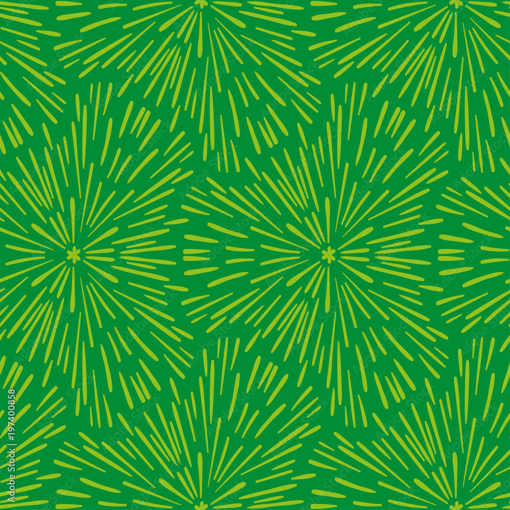 Hand drawn seamless green pattern. Abstract shabby textured background.