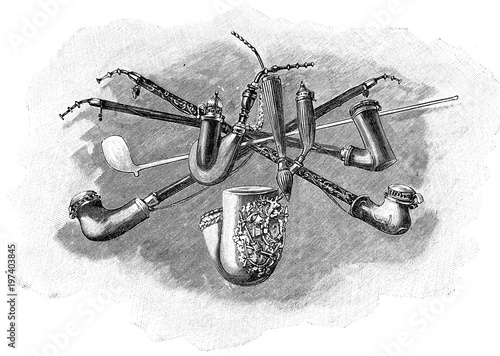 Darstellung von unterschiedlichen Pfeifenformen photo