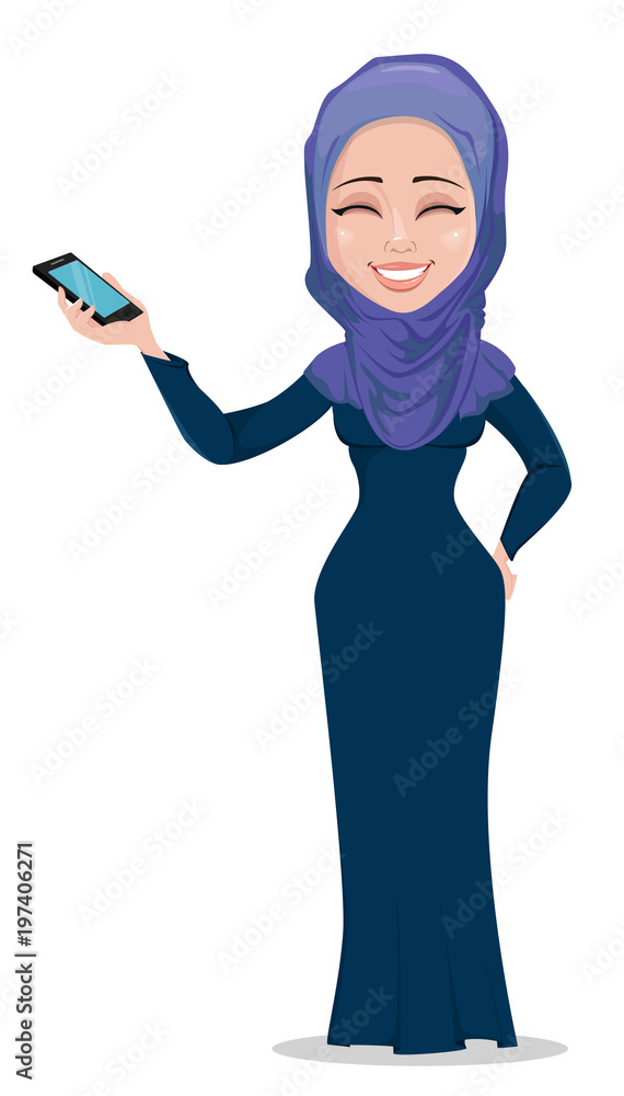 Arabic business woman cartoon character