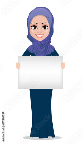 Arabic business woman cartoon character