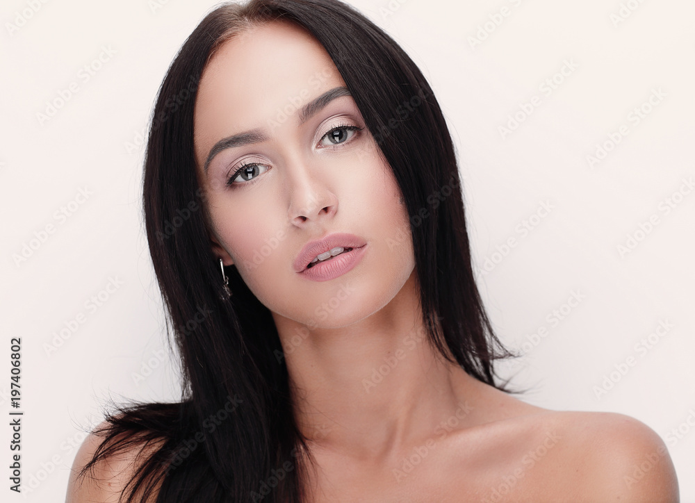 Young woman close up face beauty portrait Young woman close up face beauty portrait