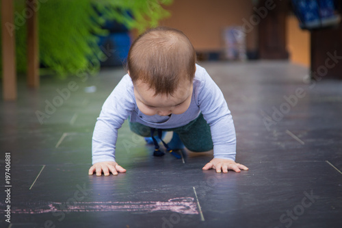 Baby playing on the floor