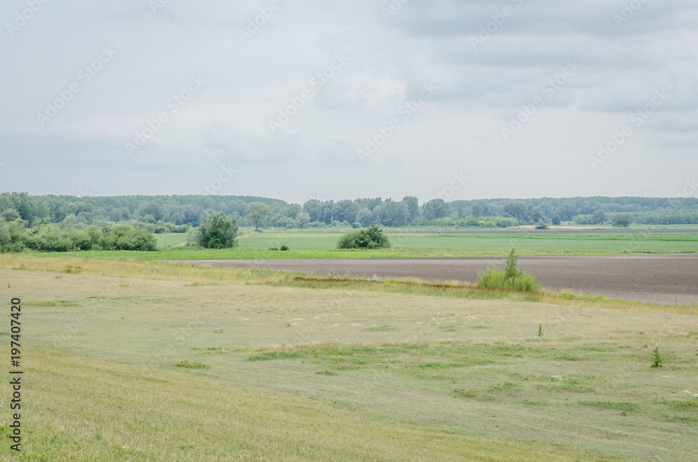 Fototapeta premium Plowed in winter field (arable land)