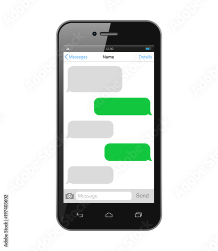 Smartphone , chatting sms app template bubbles. Vector illustration