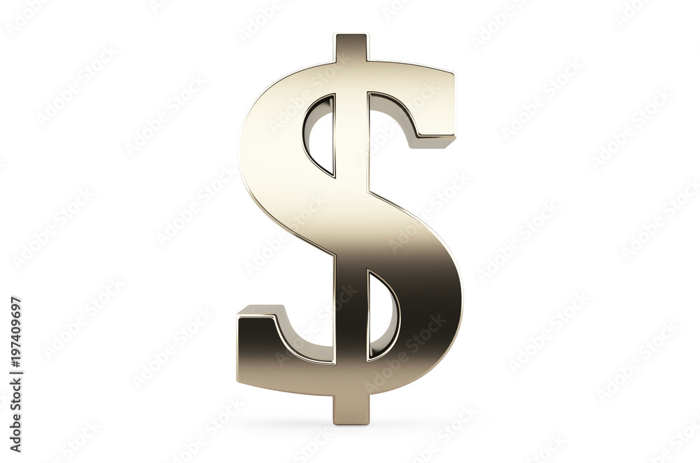 Obraz premium Dollar Icon On White With Clipping Path