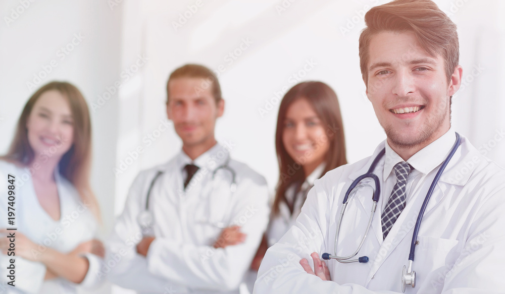 closeup.successful doctors of his colleagues closeup.successful doctors of his colleagues