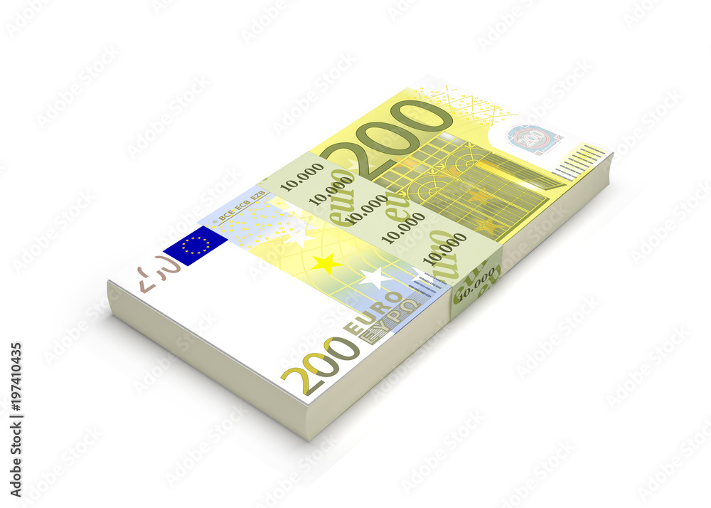 Euro Banknotes On White With Clipping Path Euro Banknotes On White With Clipping Path
