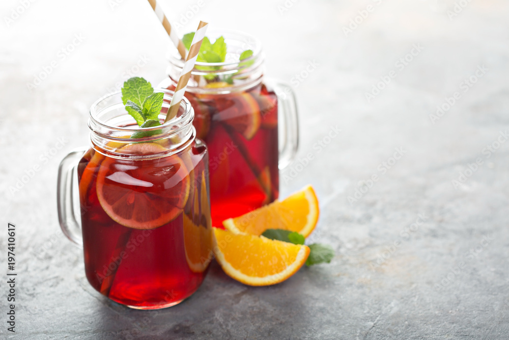 Summer sangria in mason jar Summer sangria in mason jar