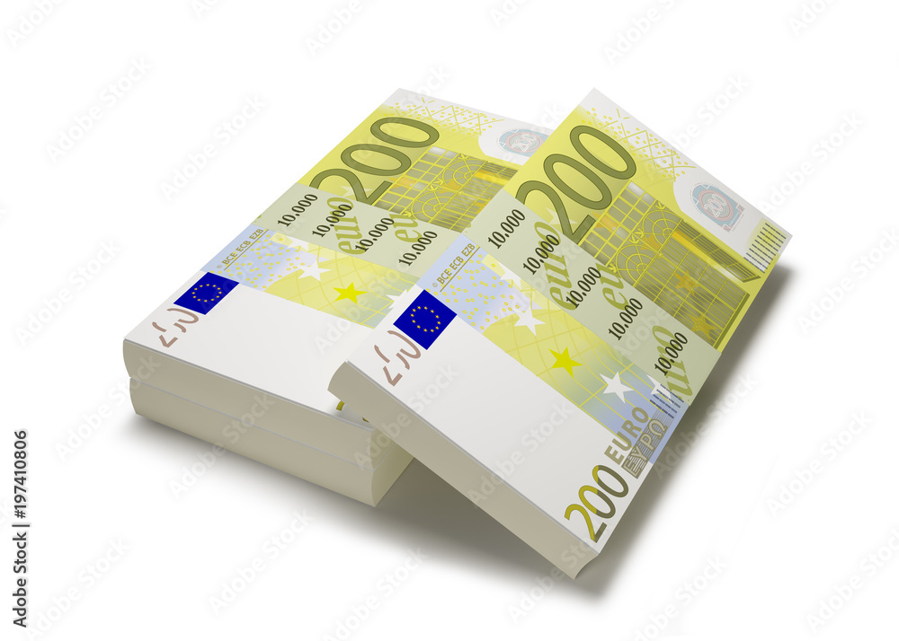 Euro Banknotes On White With Clipping Path Euro Banknotes On White With Clipping Path