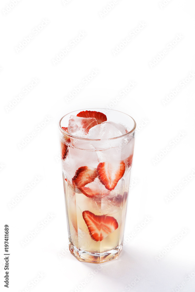 milkshake with strawberries on a white background milkshake with strawberries on a white background
