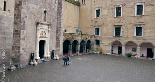 Courtyard of Castel Nouvo in Naples. photo