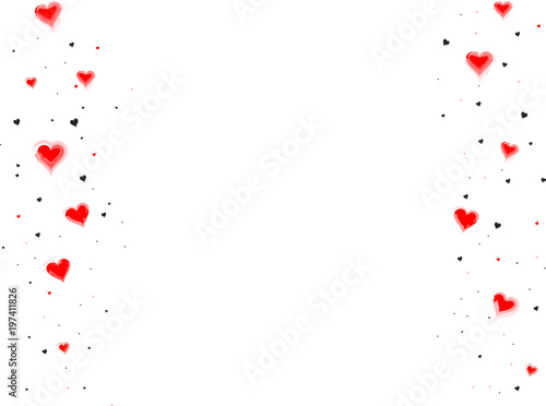 Herzregen - rote und schwarze Herzchen