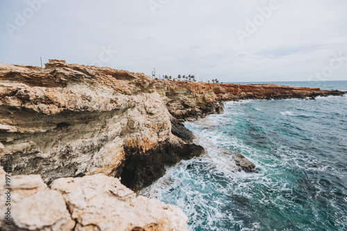 Seascape with Petra tou Romiou, also known as Aphrodite's Rock, 