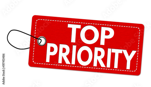 Top priority label or price tag