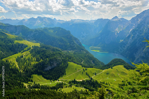 Bright green alpine valley in summer, Königssee lake, Germany © Yury Kirillov