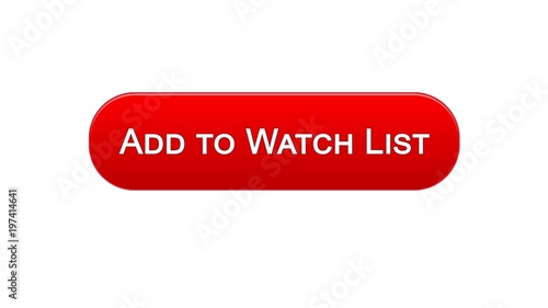 Add to watch list web interface button red color design  favorite films online