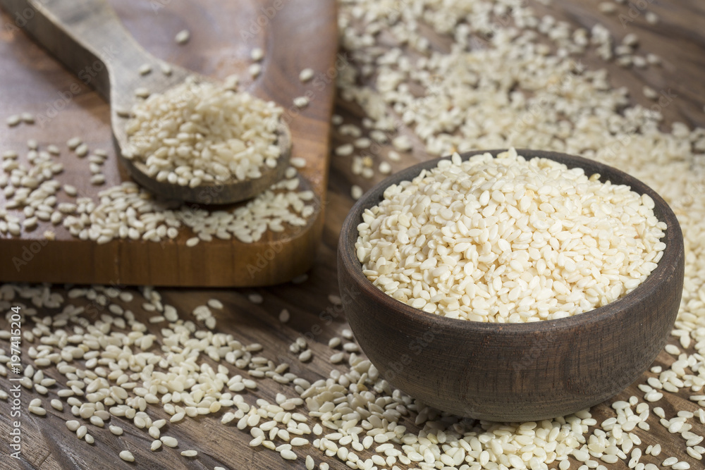 Seeds of organic sesame - Sesamum indicum Seeds of organic sesame - Sesamum indicum