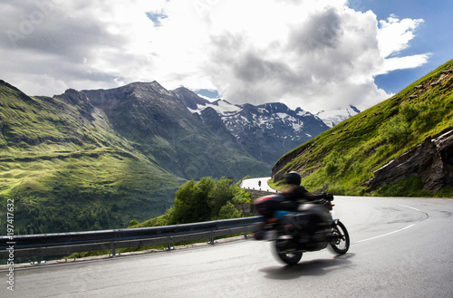 Two bikers in motion