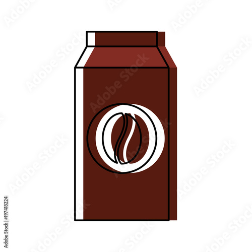 coffee packaging box bean emblem product vector illustration