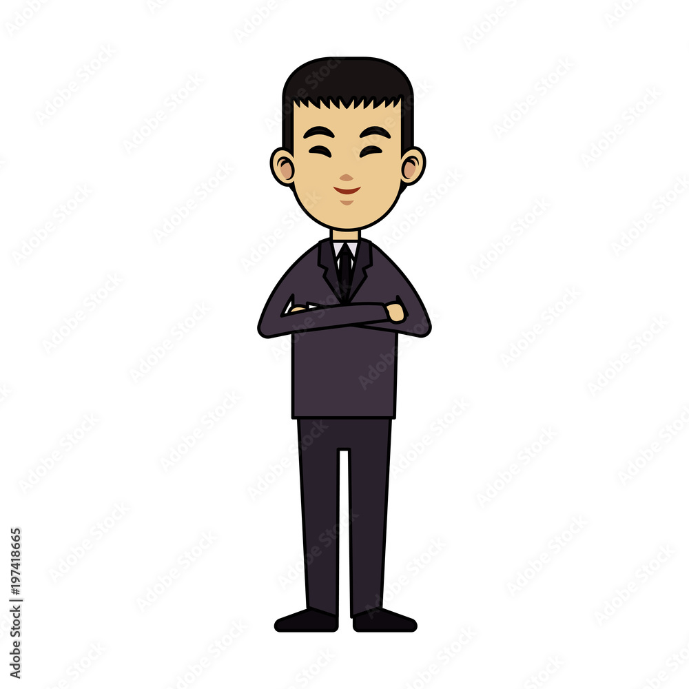 Asian businessman cartoon vector illustration graphic design