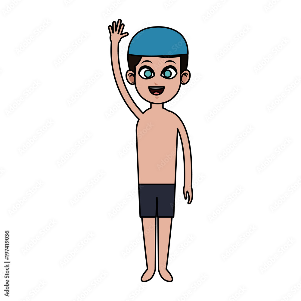 Man swimmer cartoon vector illustration graphic design