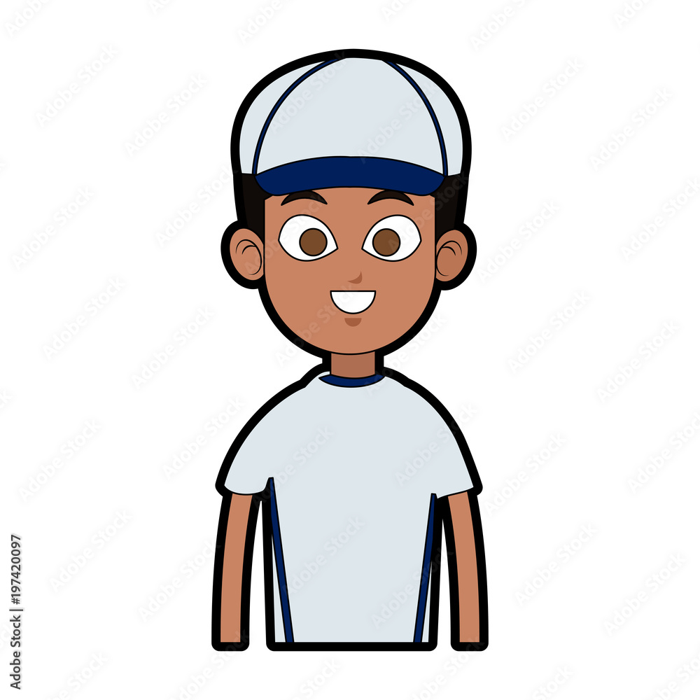 Baseball player cartoon icon vector illustration graphic design